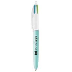 Stylo 4 couleurs personnalisé BIC® Pastel - Turquoise