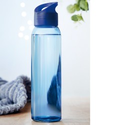 Bouteille personnalisée en verre avec couvercle en PP 450 ml Baumes mise en scèner - Bleu Royal