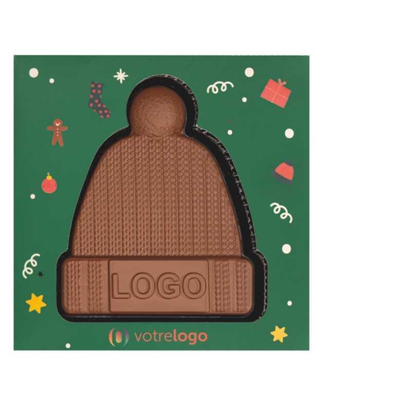 Tablette de chocolat publicitaire en forme de bonnet "Capchoco"