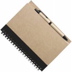 Carnet de notes en carton et papier recyclé personnalisable - Noir