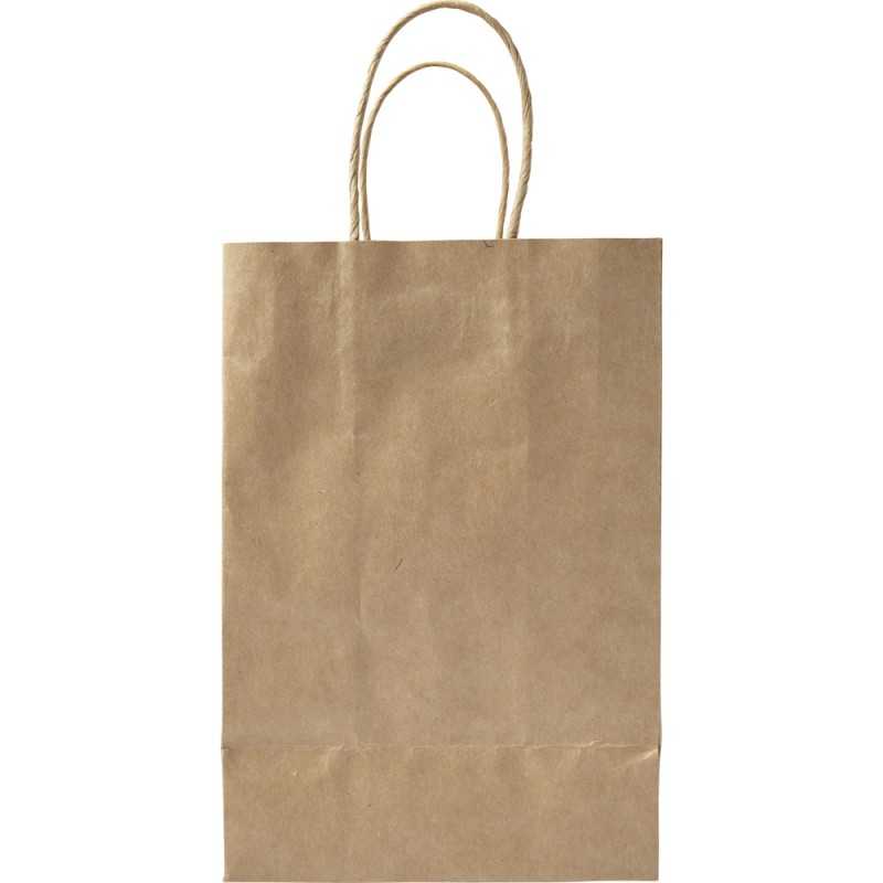 Petit sac en papier kraft recyclé publicitaire anses torsadés 130 G/M²