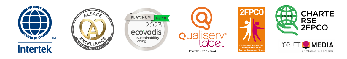 Certificications Alsace Excellence, Label Ecovadis Platinum - Acesia - Label Qualiserv par Manrique Oppermann