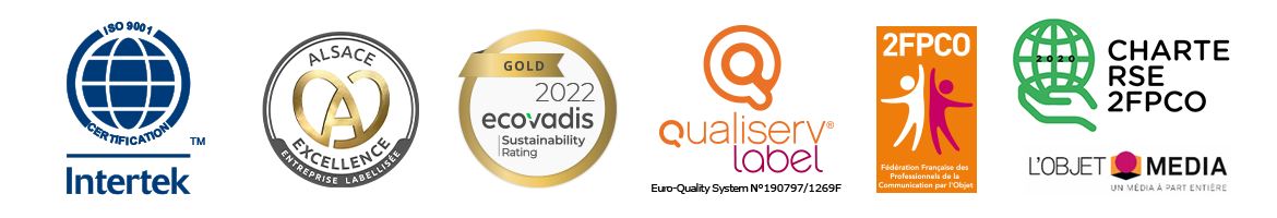 Certificications Alsace Excellence, Label Ecovadis - Acesia - Label Qualiserv par Manrique Oppermann